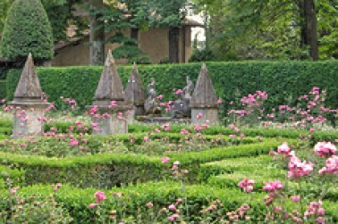 Giardino all'italiana con piramidi, fine '700 (immagine su concessione dell'Azienda Pasolini dall'Onda)